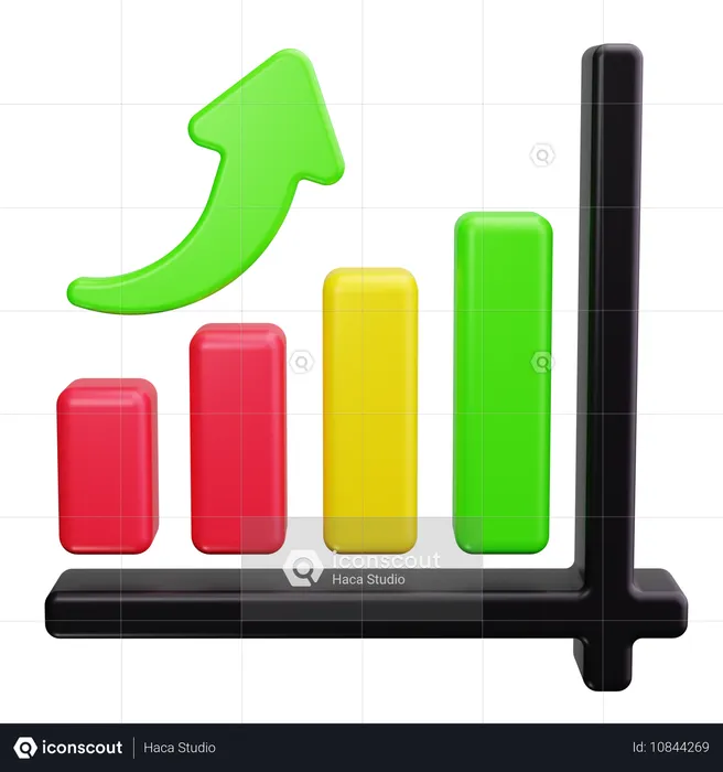 Bar Chart Growth  3D Icon