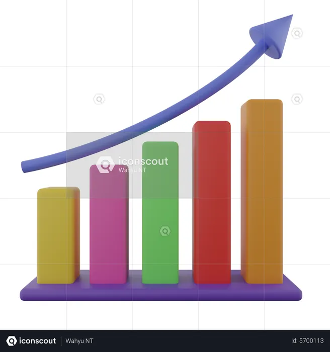 Bar Chart Growth  3D Icon