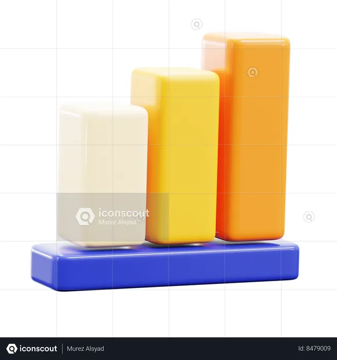 Bar chart statistic  3D Icon