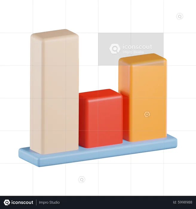 Bar chart statistic  3D Icon