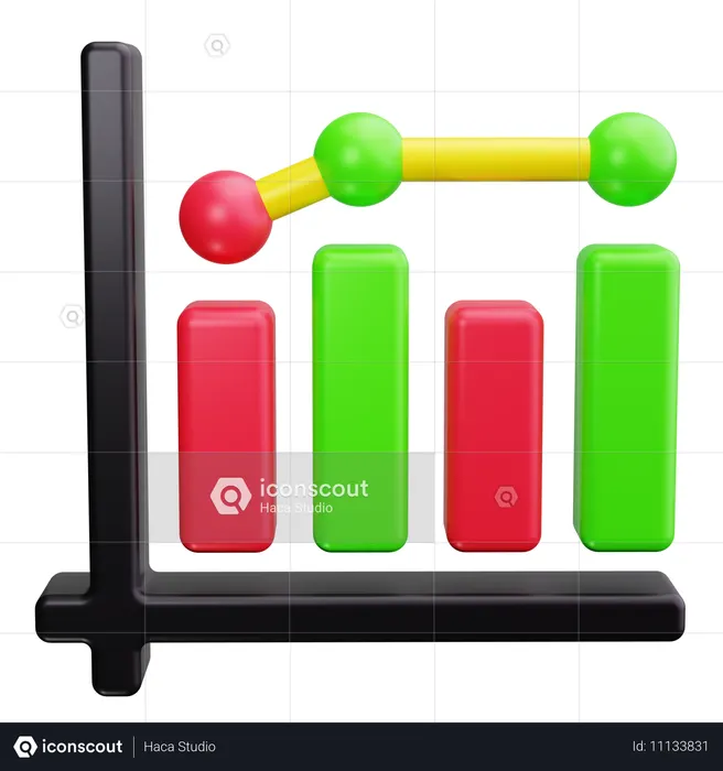 Bar Graph  3D Icon