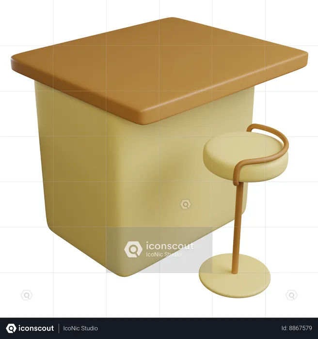 Bar Table  3D Icon