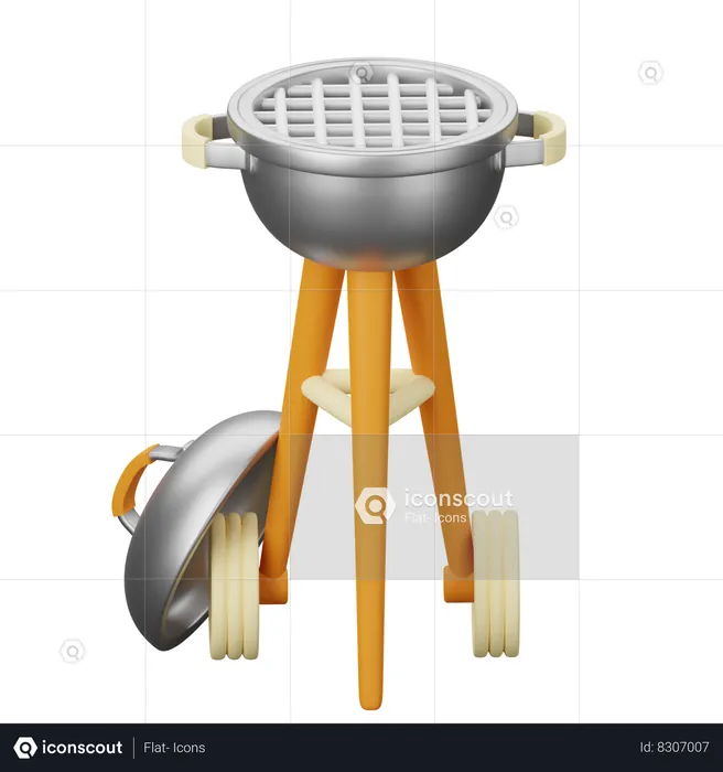 Parrilla de la barbacoa  3D Icon