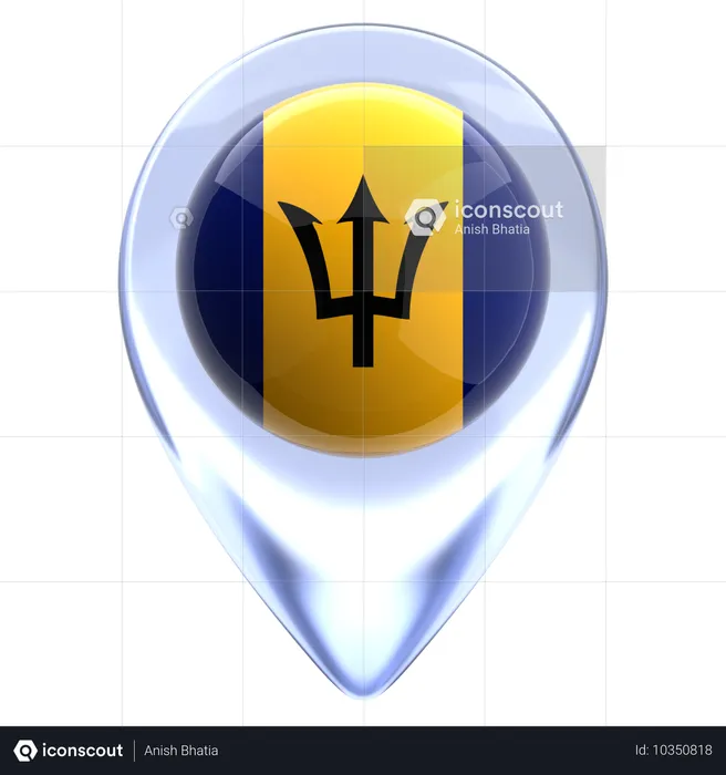 Barbados Flag 3D Icon