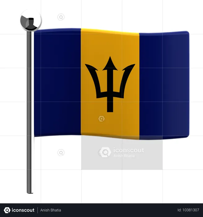 Barbados Flag 3D Icon