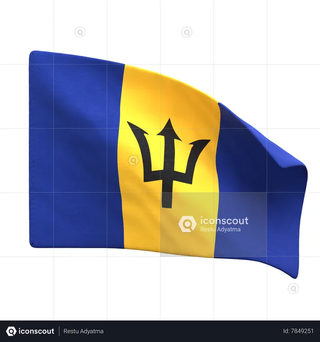 Barbados Flag Flag 3D Icon