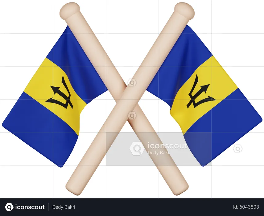 Barbados Flag Flag 3D Icon