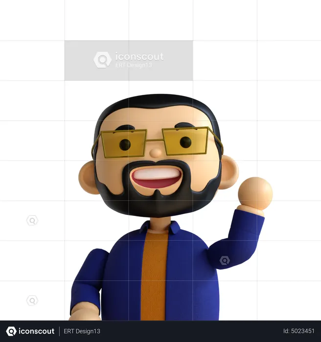 Homme à barbe  3D Icon