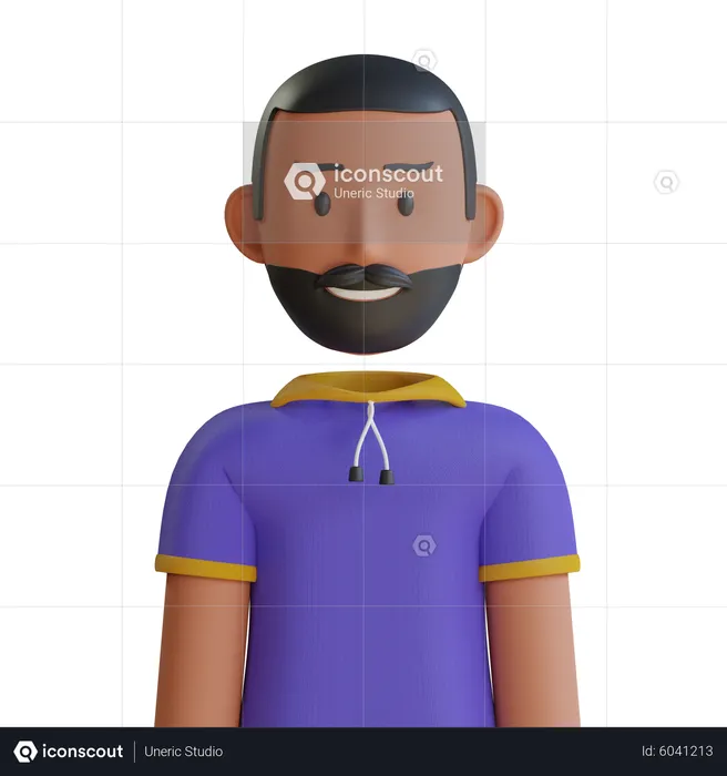 Homme à barbe  3D Icon