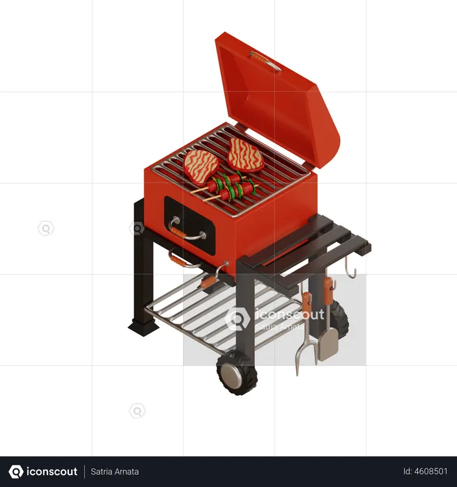 Machine à barbecue  3D Illustration