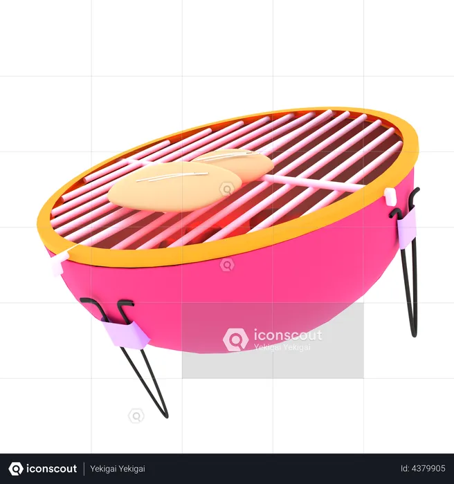 Barbeque grill pan  3D Illustration