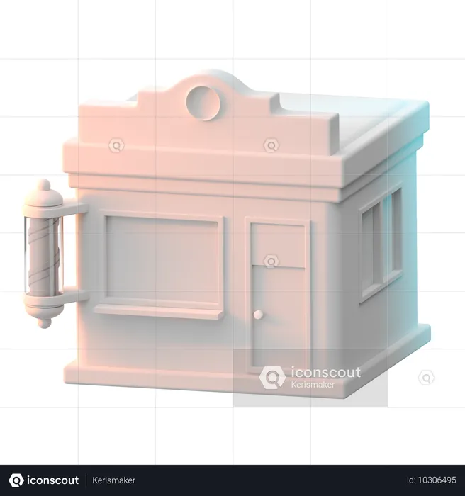 理髪店  3D Icon