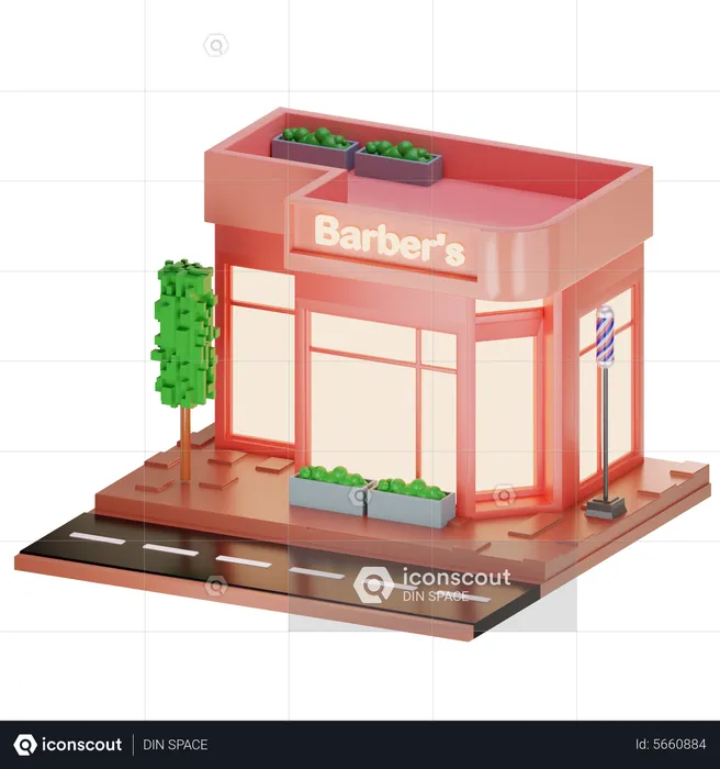 Barber Shop  3D Illustration