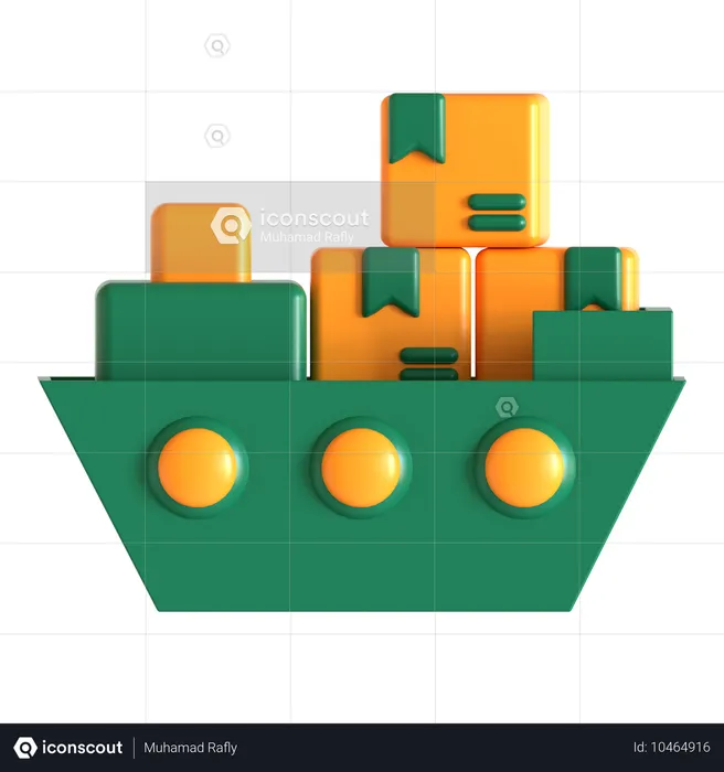 Barco de carga  3D Icon