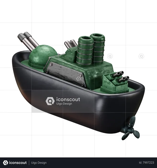 Barco de guerra  3D Icon