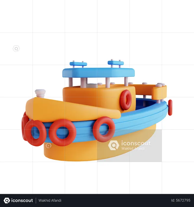 Bote de juguete  3D Icon