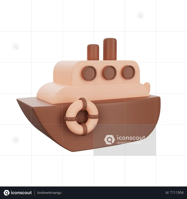 Barco de juguete  3D Icon