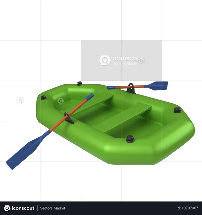 Barco de rafting  3D Icon