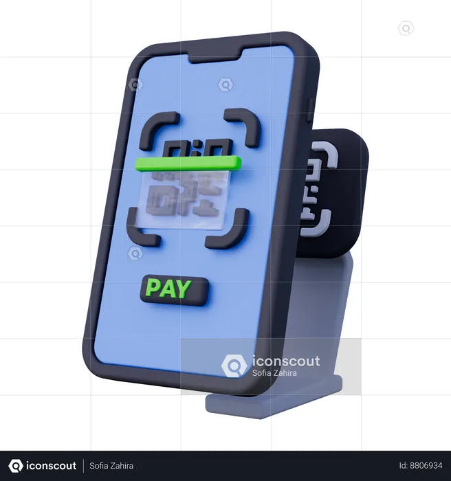 Barcode Scan Payment  3D Icon