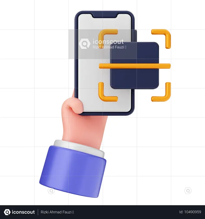バーコードスキャンスマートフォン  3D Icon