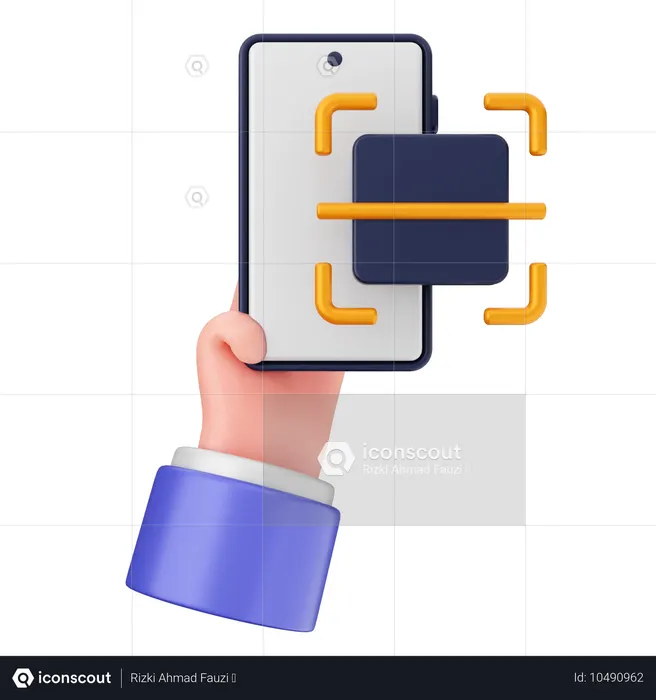 バーコードスキャンスマートフォン  3D Icon
