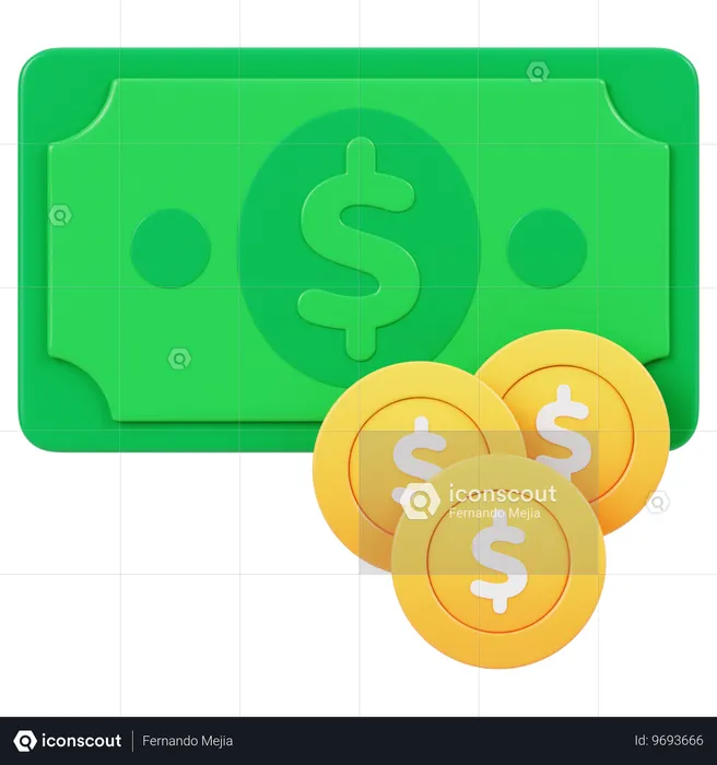 Bargeld  3D Icon