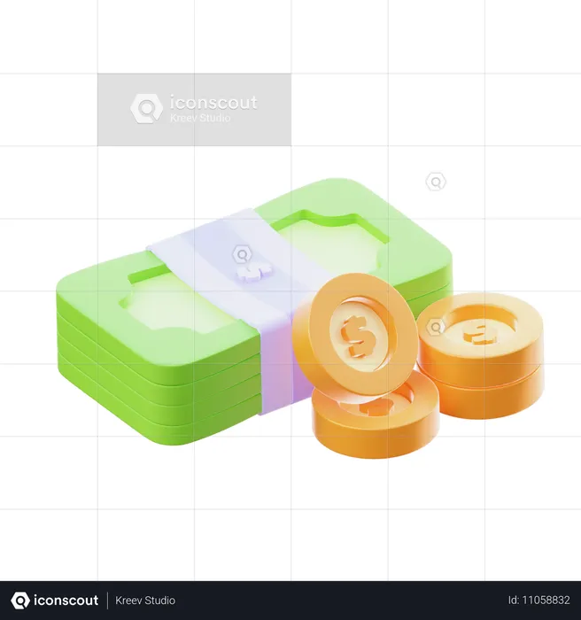 Bargeldpaket  3D Icon