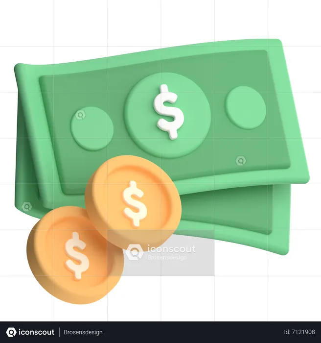 Bargeld und Münzen  3D Icon