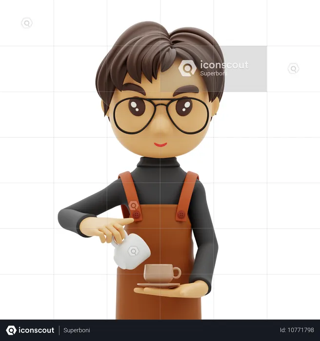 Barista  3D Icon