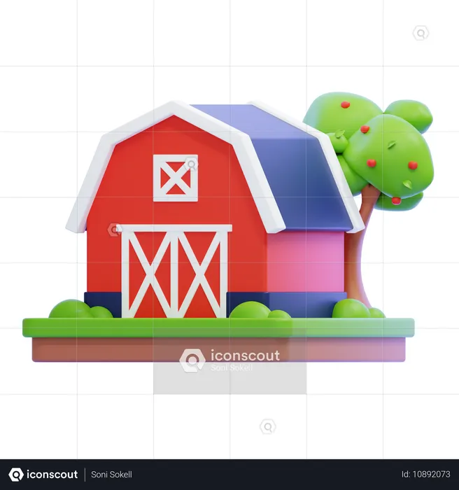 Barn  3D Icon