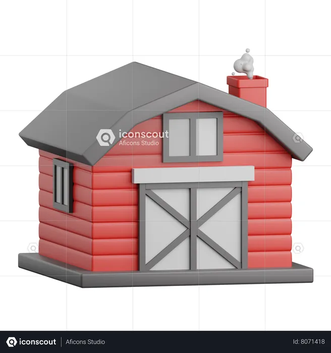 Barn  3D Icon