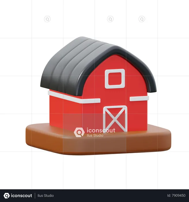 Barn  3D Icon