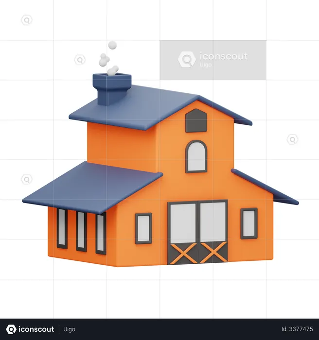 Barn house  3D Illustration