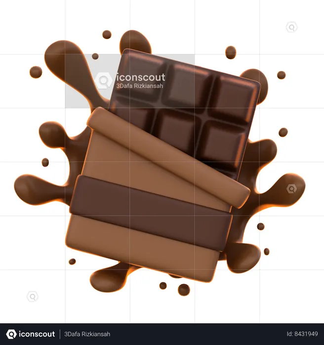 Barra de chocolate  3D Icon