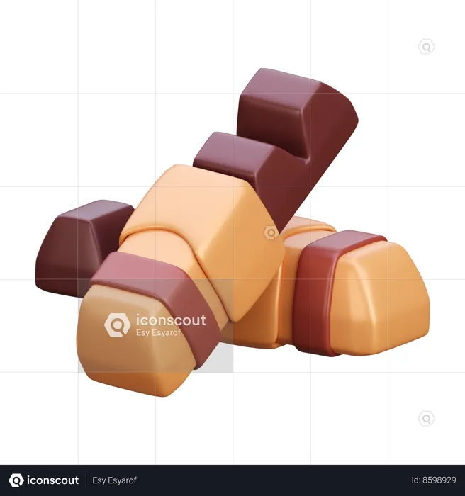 Barra de chocolate  3D Icon