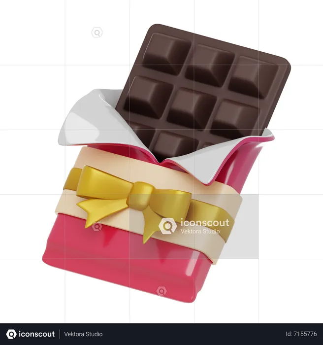 Barra de chocolate dos namorados  3D Icon