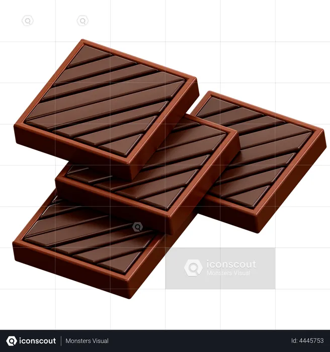 Barra de chocolate marcada  3D Illustration