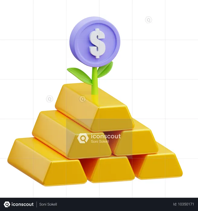 Barra de oro  3D Icon