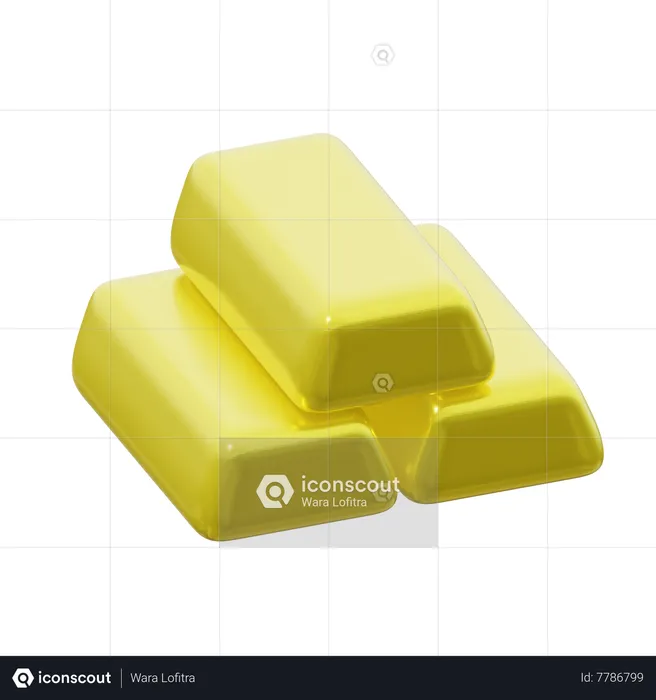 Barra de oro  3D Icon