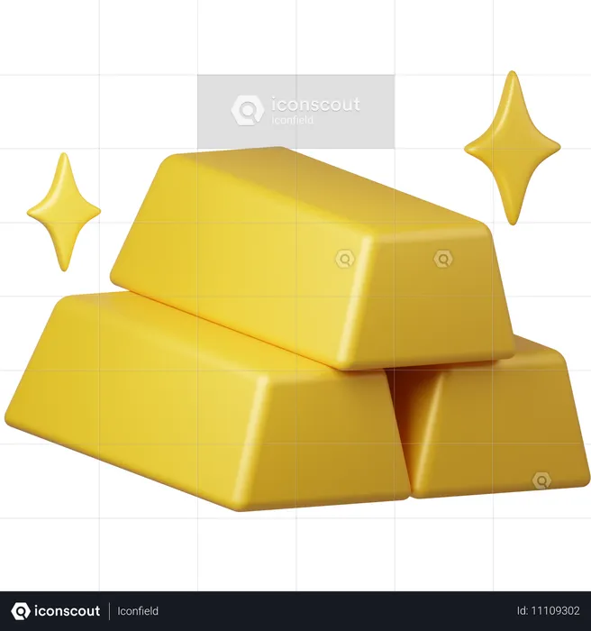 Barra de ouro  3D Icon