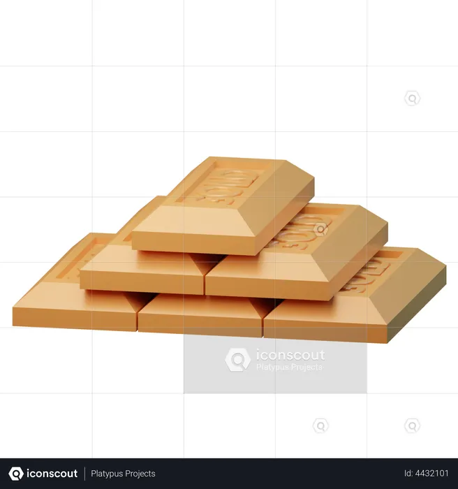 Barra de ouro  3D Icon