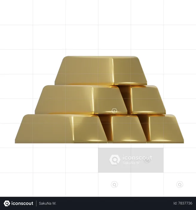 Barra de ouro  3D Icon