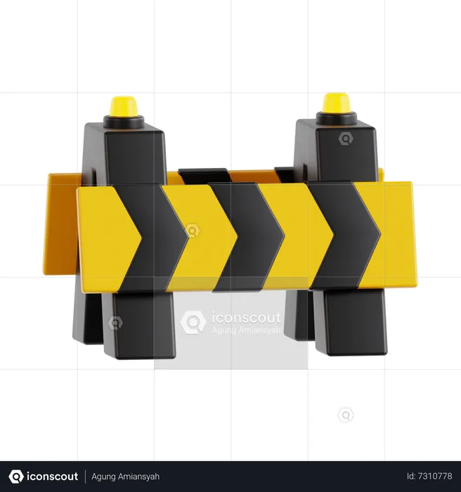 Barreira rodoviária  3D Icon