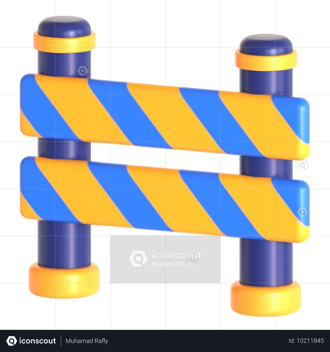 Barrera de seguridad  3D Icon