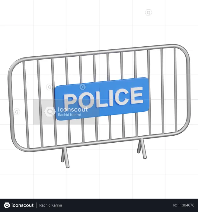 Barrière de police  3D Icon