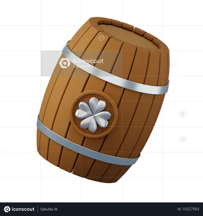 Barril de cerveja de madeira  3D Icon