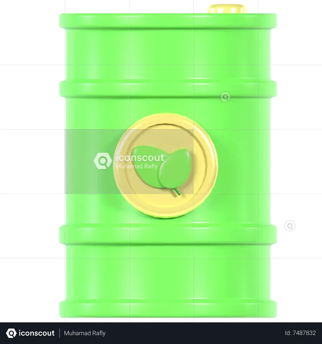 Barril de petróleo ecológico  3D Icon