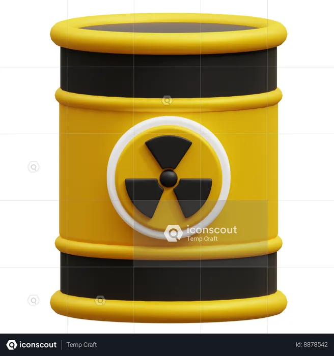 Barril nuclear  3D Icon