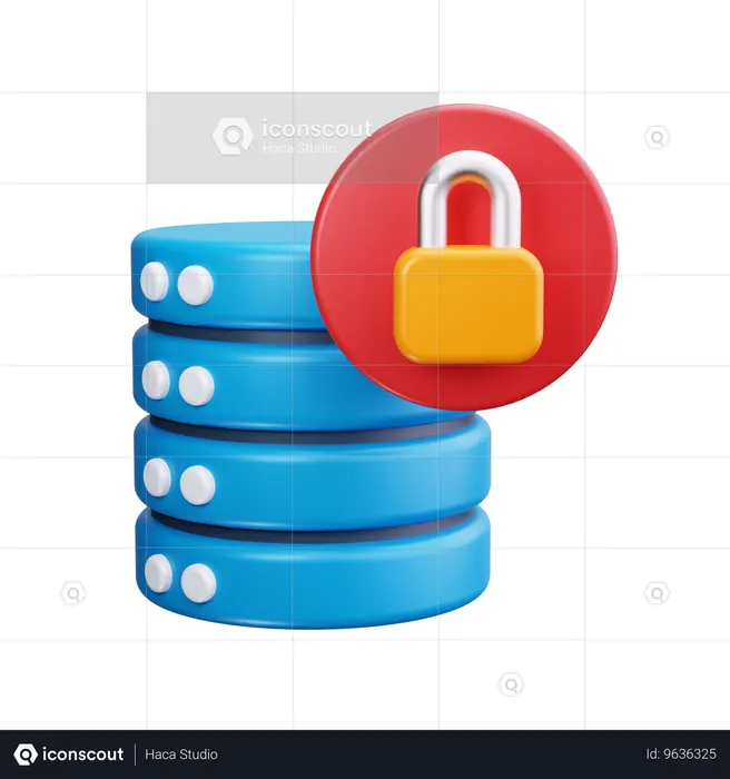 Base de datos segura  3D Icon