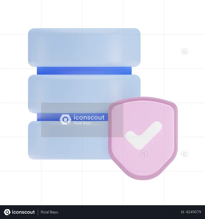 Base de datos segura  3D Illustration